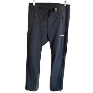 Berghaus Hiking Pants Mens M 34x32 Slate Gray Stretch Belted Zip Outdoor